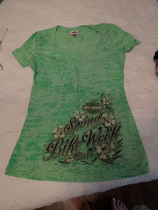 Harley-Davidson Tops - Harley-Davidson Women's Green V-Neck 'Spring Bike Week' Tee